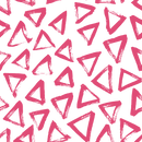 Hand Drawn Triangles Fabric - Pink Carmine - ineedfabric.com