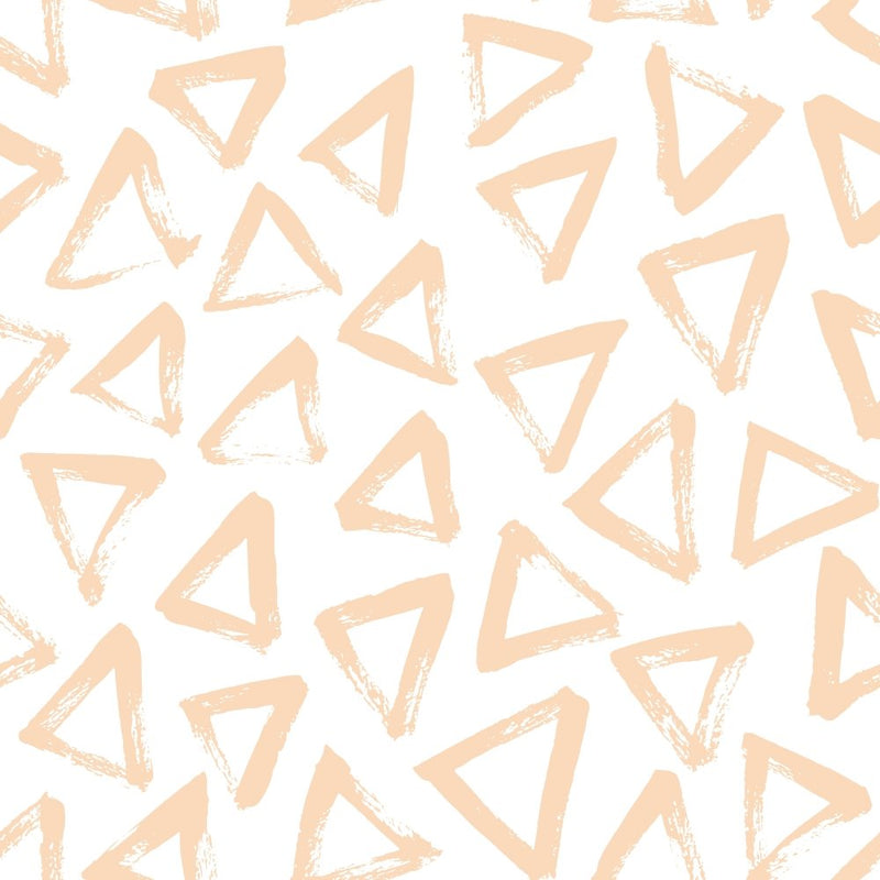 Hand Drawn Triangles Fabric - Pizazz Peach - ineedfabric.com