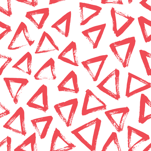 Hand Drawn Triangles Fabric - Red - ineedfabric.com
