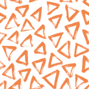 Hand Drawn Triangles Fabric - Soft Orange - ineedfabric.com