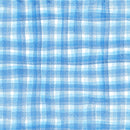 Hand Drawn Watercolor Tartan Plaid Fabric - Blue - ineedfabric.com