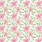 Hand Painted Floral With Leaves Fabric - Pink - ineedfabric.com