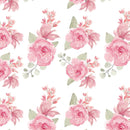 Hand Painted Rose Fabric - Pink - ineedfabric.com