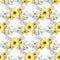 Hand Painted Sunflowers on Blue Flowers Fabric - ineedfabric.com