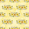 Hand Painted Sunflowers on Dots Fabric - Yellow - ineedfabric.com