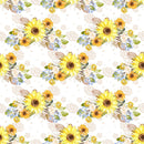 Hand Painted Sunflowers on Tan Flowers Fabric - ineedfabric.com