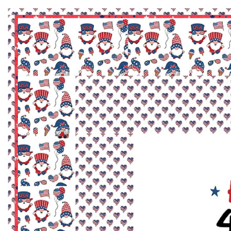 Happy 4th of July Gnomes Wall Hanging 42" x 42" - ineedfabric.com