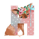 Happy Deer "H" Fabric Panel - ineedfabric.com
