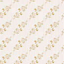 Happy Fall Branches on White Stripes Fabric - ineedfabric.com