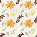 Happy Fall Leaves on Stripes Fabric - ineedfabric.com