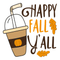 Happy Fall Y'all Coffee Fabric Panel - ineedfabric.com
