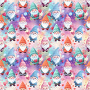 Happy Gnomes with Heart Balloon Fabric - ineedfabric.com