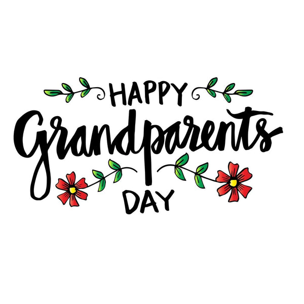 Happy Grandparents Day Floral Fabric Panel - ineedfabric.com