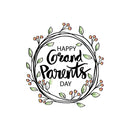 Happy Grandparents Day Wreath Fabric Panel - ineedfabric.com