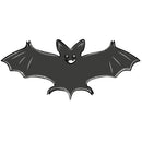 Happy Halloween Bat Fabric - Black - ineedfabric.com