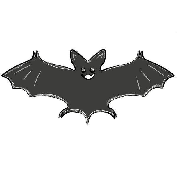 Happy Halloween Bat Fabric - Black - ineedfabric.com