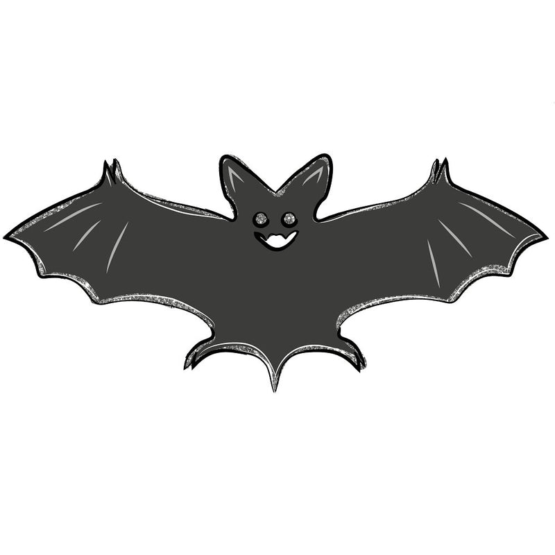 Happy Halloween Bat Fabric - Black - ineedfabric.com