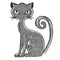 Happy Halloween Cat Fabric - Gray - ineedfabric.com