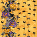 Happy Halloween Stripes Fabric - Orange - ineedfabric.com
