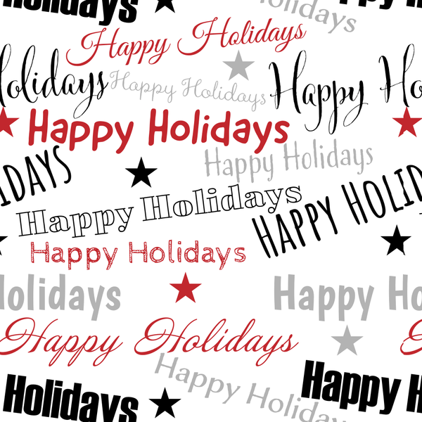 Happy Holidays Text Fabric - ineedfabric.com