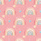 Happy Rainbows & Triangles Fabric - Pink - ineedfabric.com