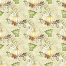 Happy Thanksgiving Pumpkins on Damask Fabric - ineedfabric.com