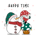 Happy Time Gnome Fabric Panel - ineedfabric.com