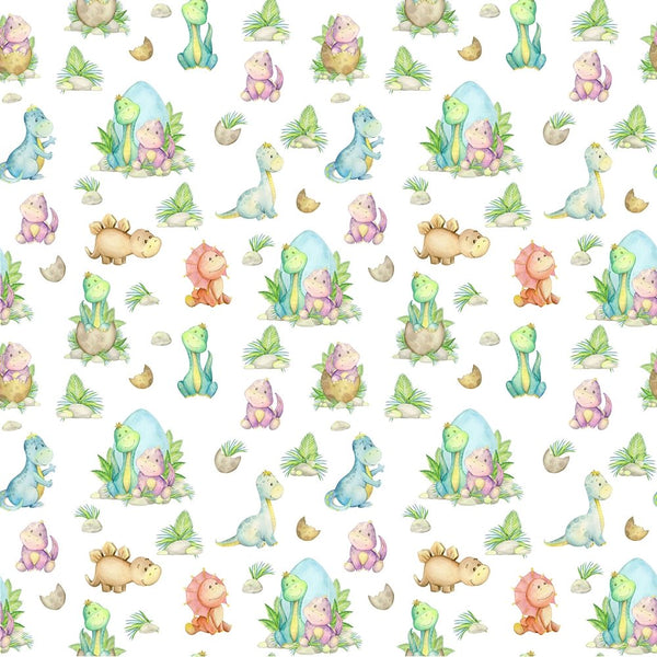 Hatched Dinosaurs Fabric - Multi - ineedfabric.com