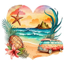 Hawaii Beach Heart 3 Fabric Panel - ineedfabric.com