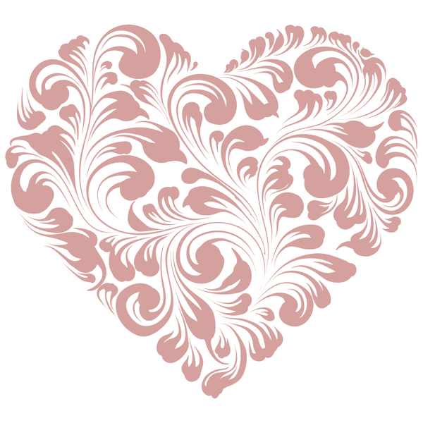 Heart Floral Fabric Panel - Rose Gold - ineedfabric.com