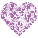 Heart Floral Fabric Panel - Soft Purple - ineedfabric.com