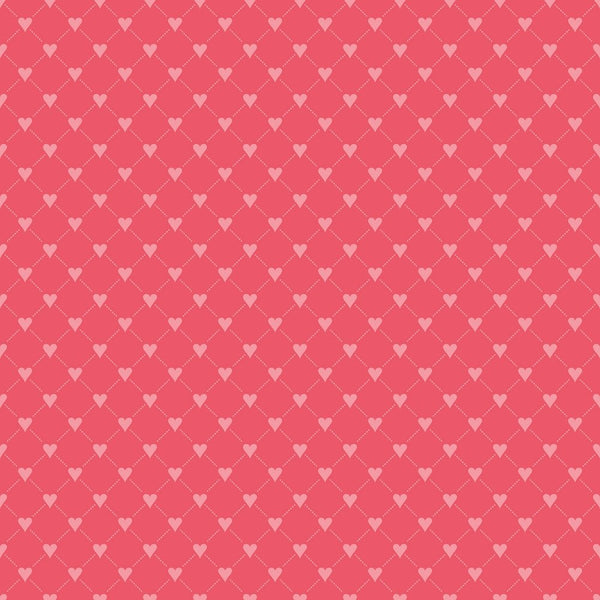 Hearts and Boxes Fabric - Red - ineedfabric.com