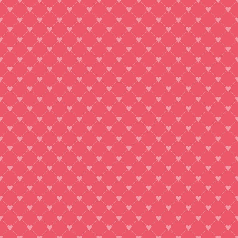 Hearts and Boxes Fabric - Red - ineedfabric.com