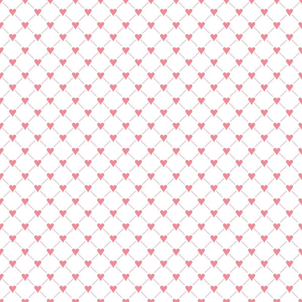 Hearts and Boxes Fabric - White - ineedfabric.com