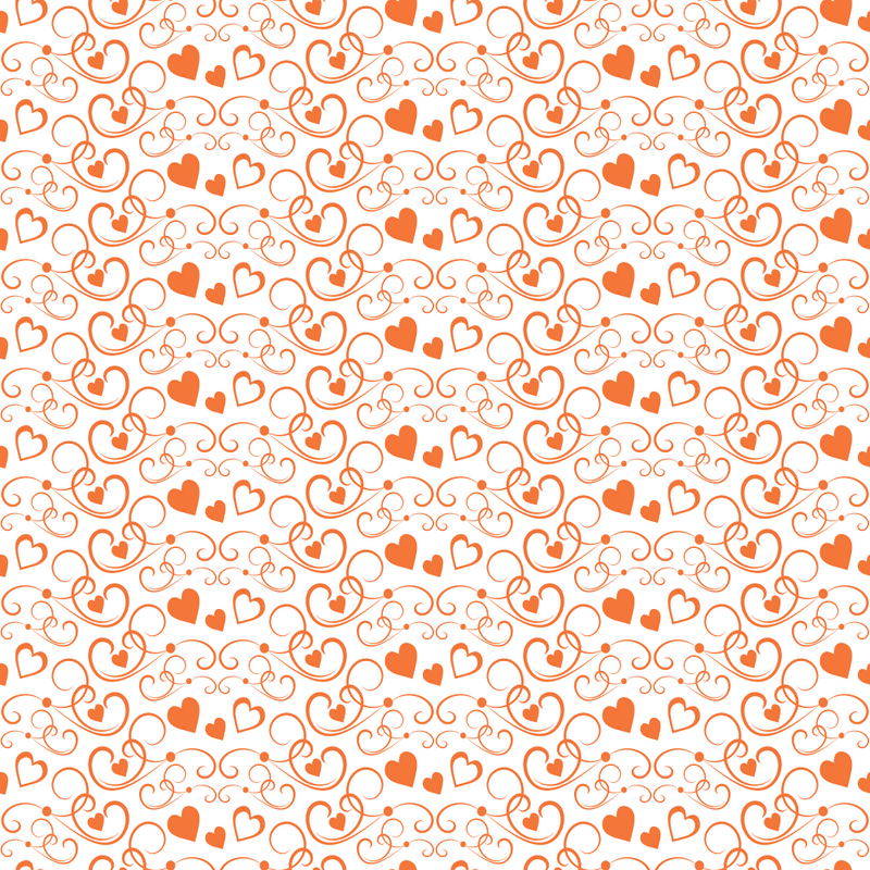 Hearts Fabric - Pumpkin - ineedfabric.com