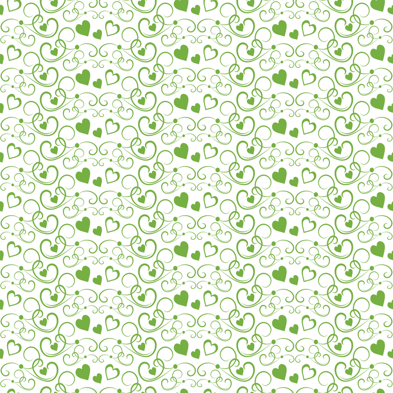 Hearts Fabric - Spring Green - ineedfabric.com