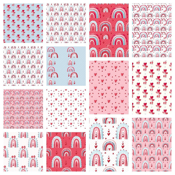 Hearts & Rainbows Fabric Collection - 1 Yard Bundle - ineedfabric.com