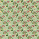 Hedgehogs In The Forest Fabric - Green - ineedfabric.com