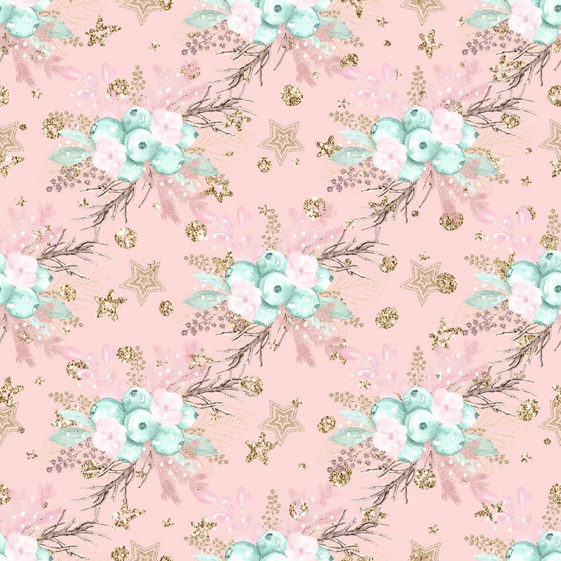Hello Winter Pattern 2 Fabric - Pink - ineedfabric.com