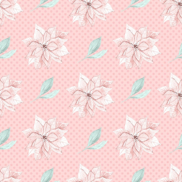 Hello Winter Pattern 3 Fabric - Pink - ineedfabric.com