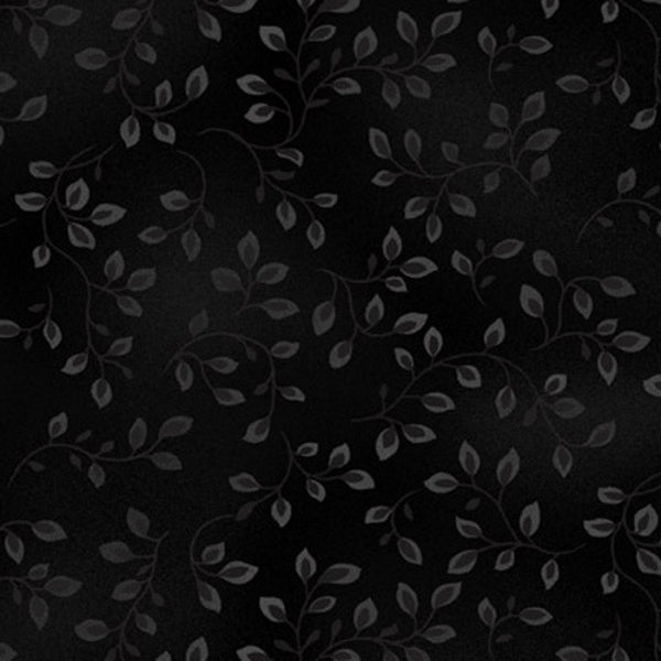 Henry Glass, Vines Fabric - Black - ineedfabric.com
