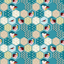 Hexagonal Nature Mosaic Fabric - ineedfabric.com