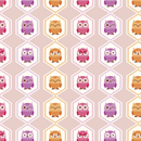 Hexagonal Owl Fabric - Multi - ineedfabric.com