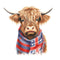 Highland Cow In A Patriotic Scarf 1 Fabric Panel - ineedfabric.com