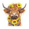 Highland Cow, Scarf, & Flowers 8 Fabric Panel - ineedfabric.com