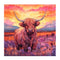 Highland Cow & Sunset Portrait 2 Fabric Panel - ineedfabric.com