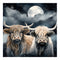 Highland Cows In The Moonlight 8 Fabric Panel - ineedfabric.com