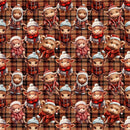 Highland Cows on Plaid Fabric - ineedfabric.com