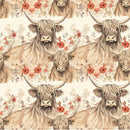 Highland Cows Pattern 1 Fabric - ineedfabric.com