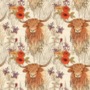 Highland Cows Pattern 2 Fabric - ineedfabric.com